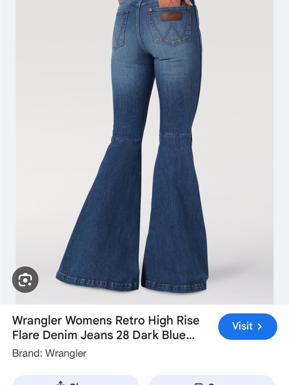 Wrangler Retro High-Rise Flare Jeans - Dark Blue